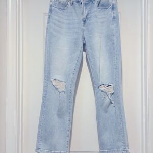 Light Wash Distressed Bootcut Jeans
